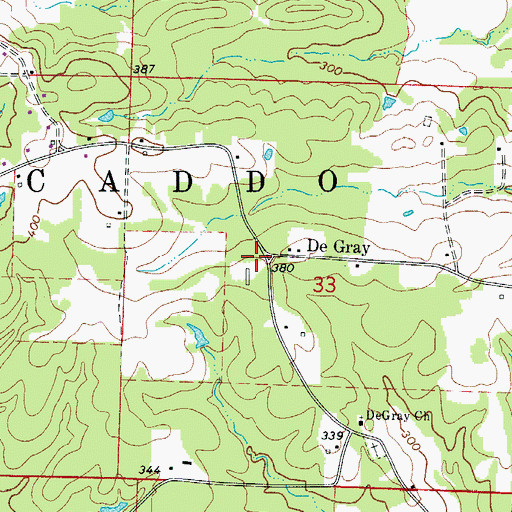 Topographic Map of De Gray, AR