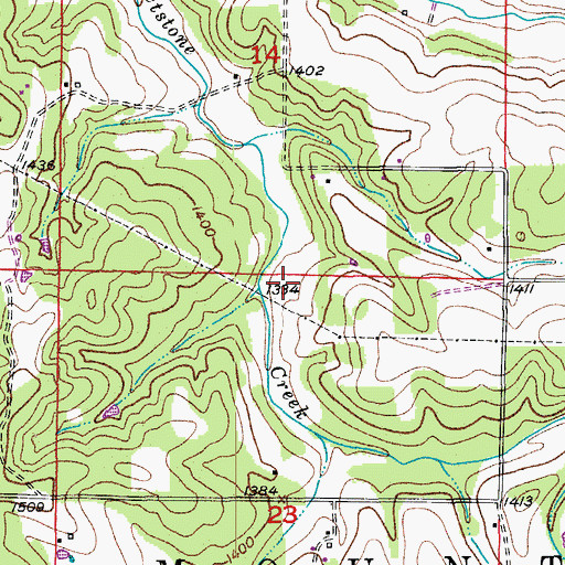 Topographic Map of Township of Mountain Grove, MO