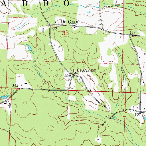 Topographic Map of DeGray Baptist Church, AR