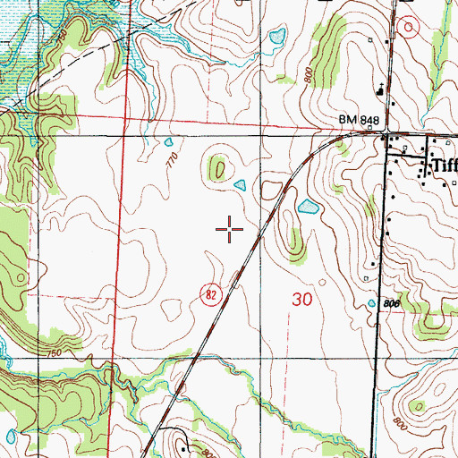 Topographic Map of Township of East Speedwell (historical), MO