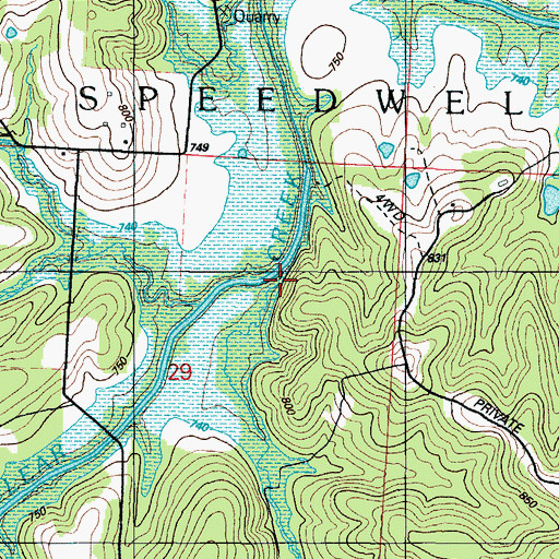 Topographic Map of Township of West Speedwell (historical), MO