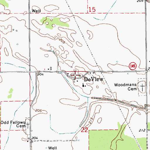 Topographic Map of DeView, AR