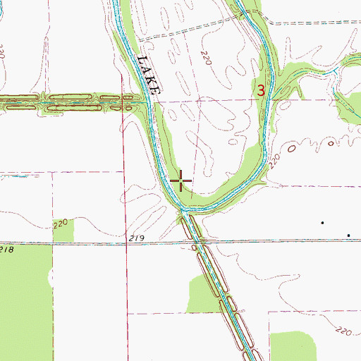 Topographic Map of Dead Timber Lake, AR