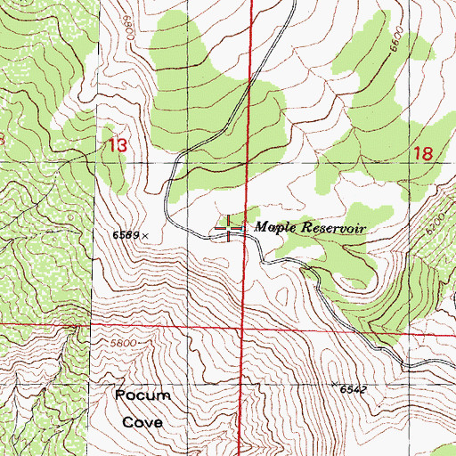 Topographic Map of Maple Reservoir, AZ