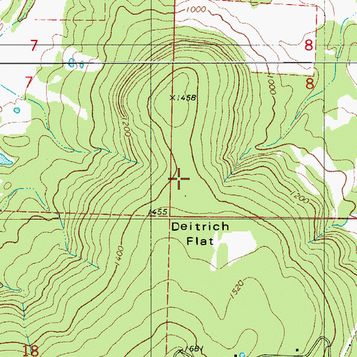 Topographic Map of Deitrich Flat, AR