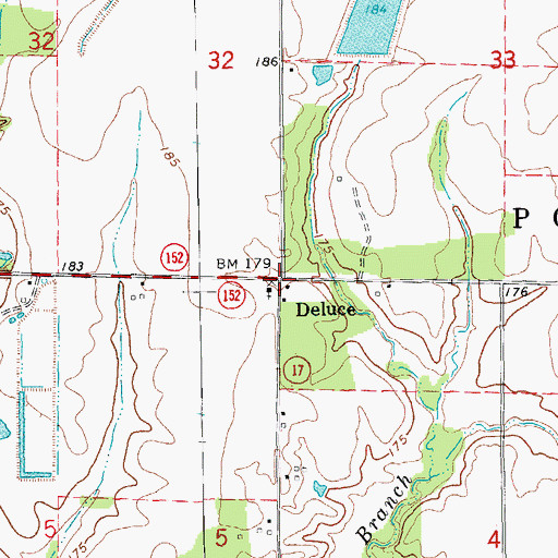 Topographic Map of Deluce, AR