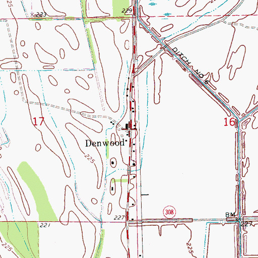 Topographic Map of Denwood, AR