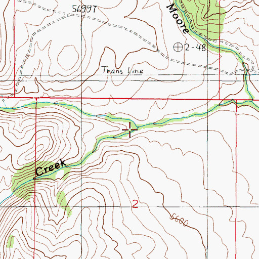 Topographic Map of Frieler Creek, MT