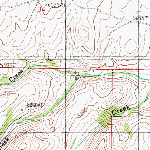 Topographic Map of Postlewaite Creek, MT