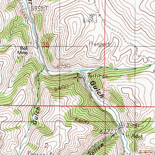 Topographic Map of Threemile Creek, MT