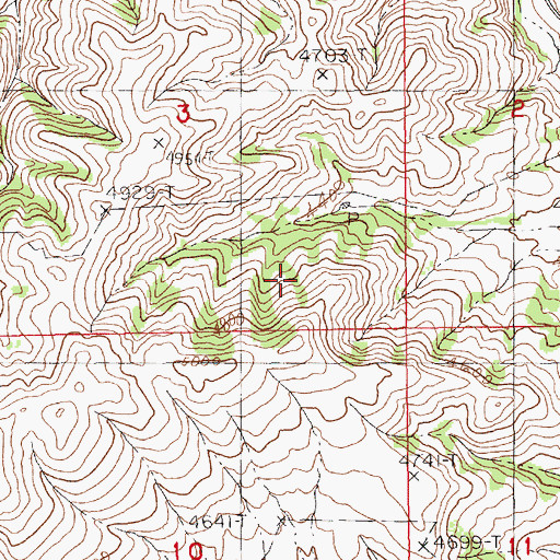 Topographic Map of Bears Paw Mountains, MT