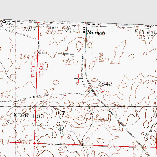 Topographic Map of Morgan, MT