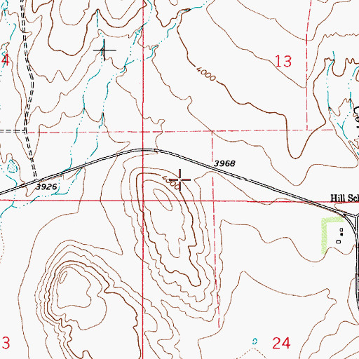 Topographic Map of Hill, MT