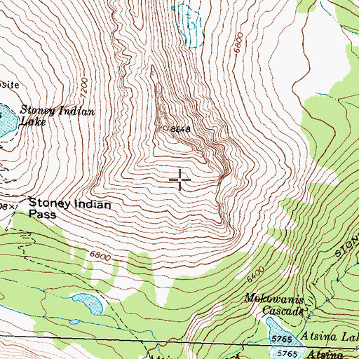 Topographic Map of Lewis Range, MT