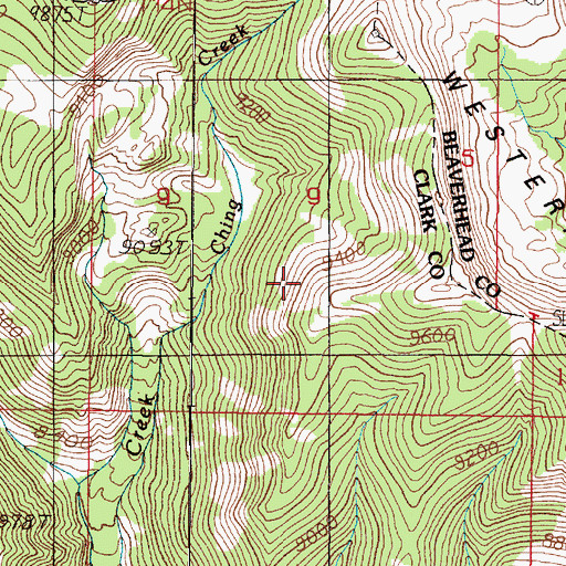 Topographic Map of Western Centennial Mountains, ID