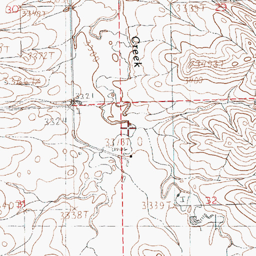 Topographic Map of West Fork Salt Creek, MT