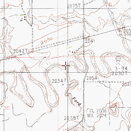 Topographic Map of Ford Creek, MT