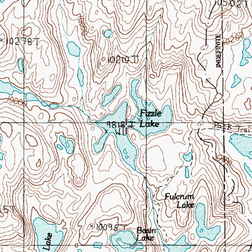 Topographic Map of Fizzle Lake, MT