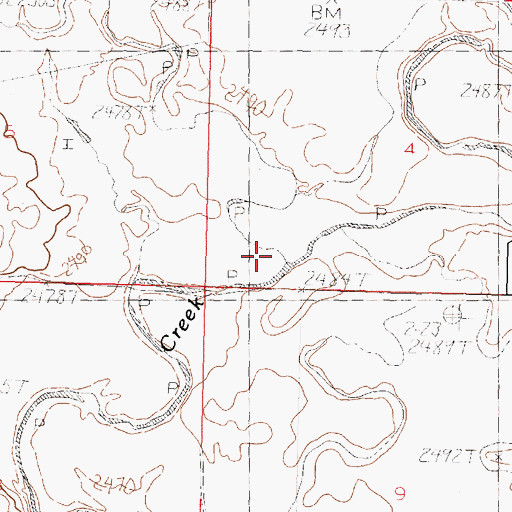 Topographic Map of McEachern Creek, MT