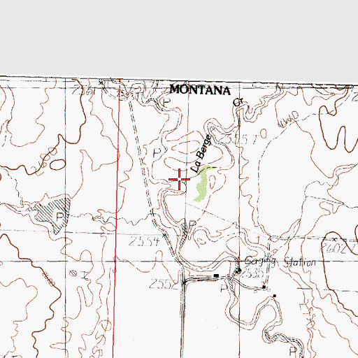 Topographic Map of LaBerge Creek, MT