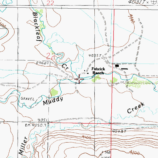 Topographic Map of North Fork Muddy Creek, MT