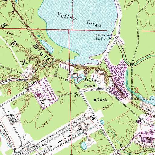 Topographic Map of Dilly Pond, AR