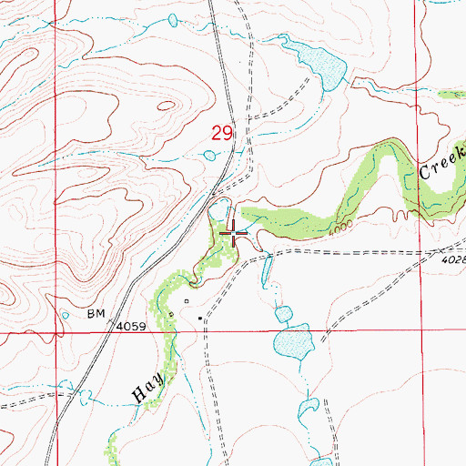 Topographic Map of Lone Tree Creek, MT