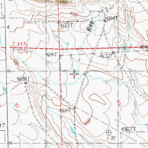 Topographic Map of Ray Creek, MT