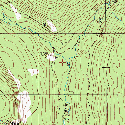 Topographic Map of North Fork Hellroaring Creek, MT