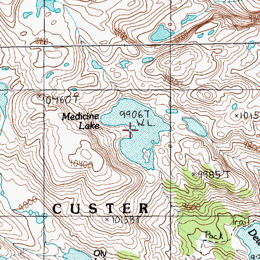 Topographic Map of Medicine Lake, MT