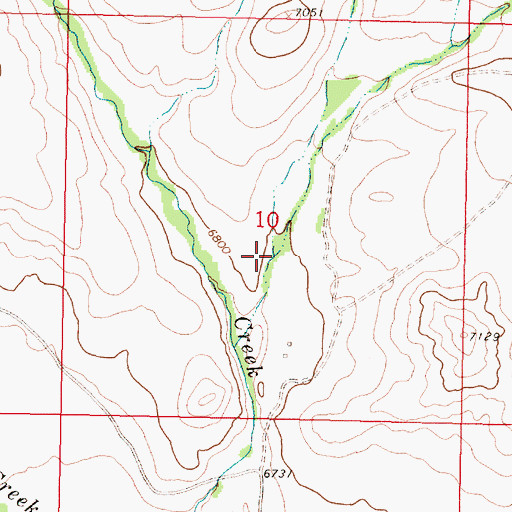 Topographic Map of West Fork Beech Creek, MT