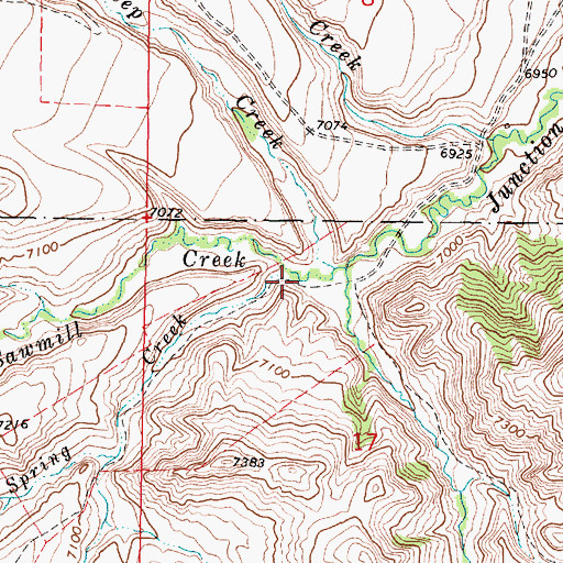 Topographic Map of Spring Creek, MT