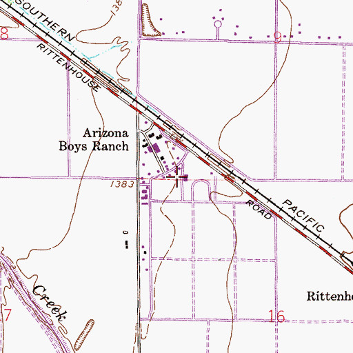 Topographic Map of Canyon State Academy, AZ