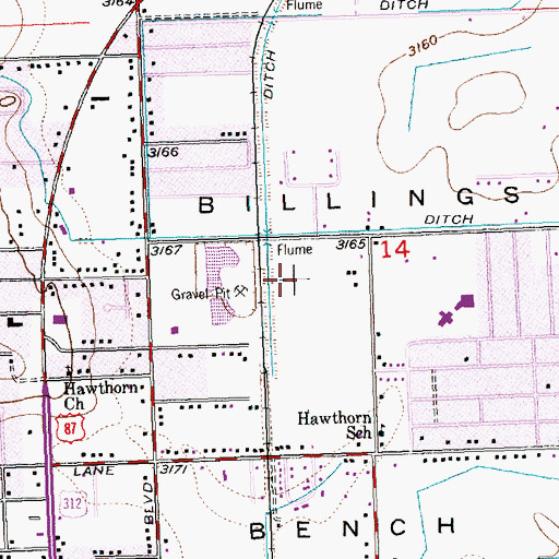Topographic Map of Billings Heights, MT