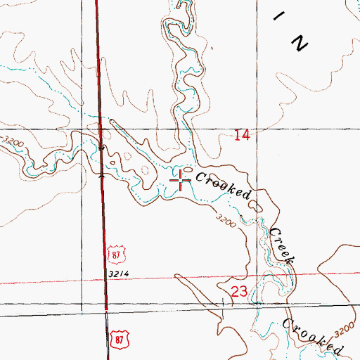 Topographic Map of South Fork Crooked Creek, MT