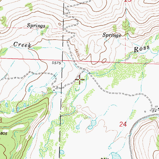 Topographic Map of Helm Creek, MT