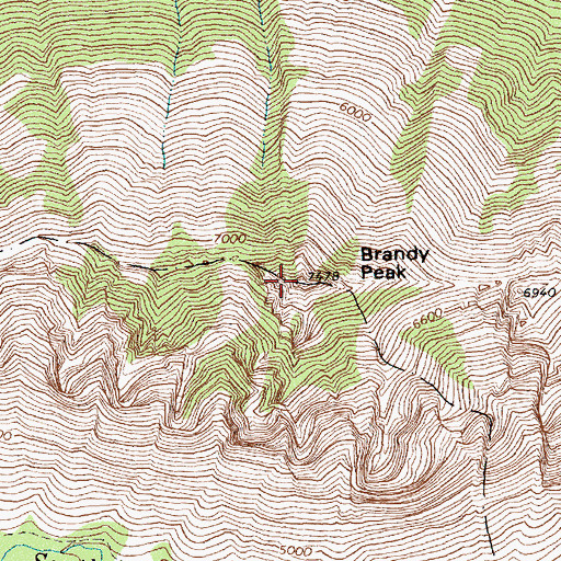 Topographic Map of Brandy Peak, MT