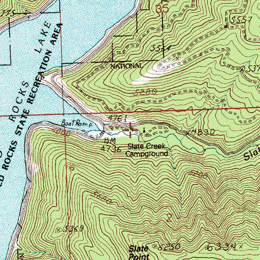 Topographic Map of Slate Creek Campground, MT