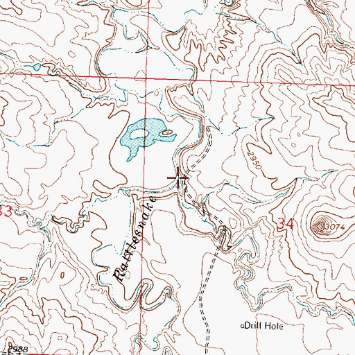 Topographic Map of Antelope Creek, MT