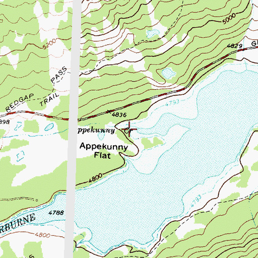 Topographic Map of Apikuni Creek, MT