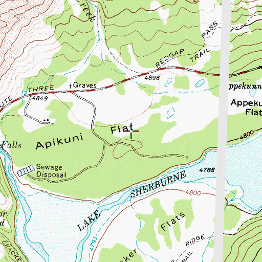 Topographic Map of Apikuni Flat, MT