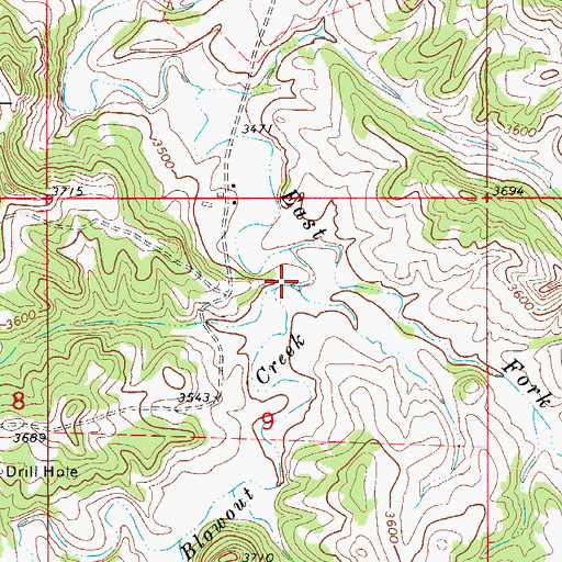 Topographic Map of Blowout Creek, MT
