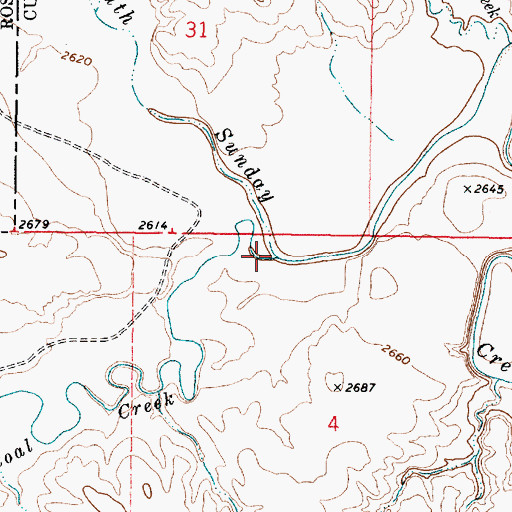 Topographic Map of Coal Creek, MT
