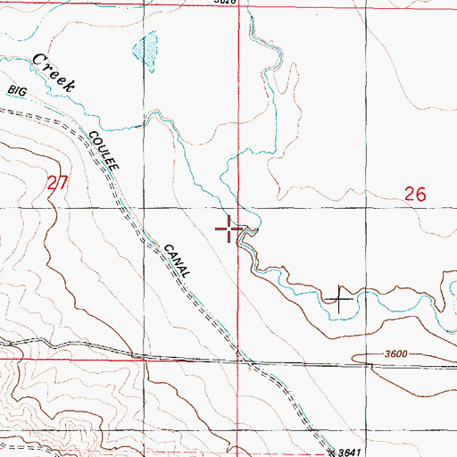 Topographic Map of Duck Creek, MT