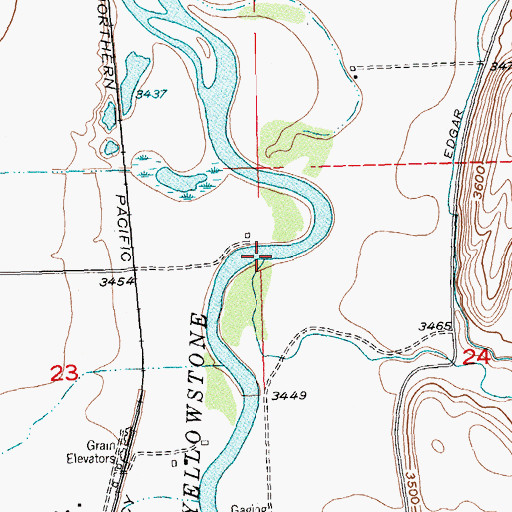 Topographic Map of Fivemile Creek, MT