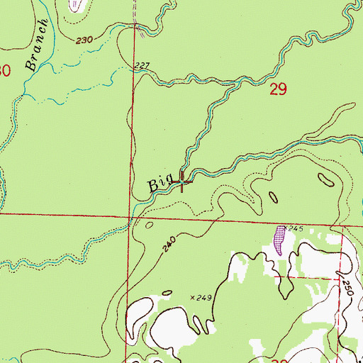 Topographic Map of Dodson Creek, AR