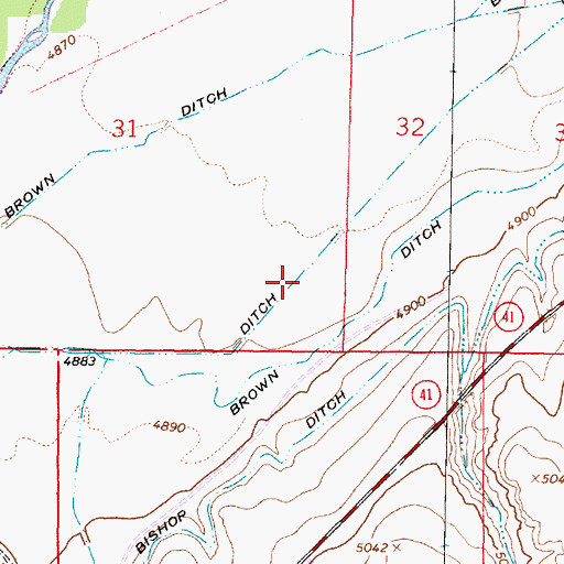 Topographic Map of Larson Ditch, MT