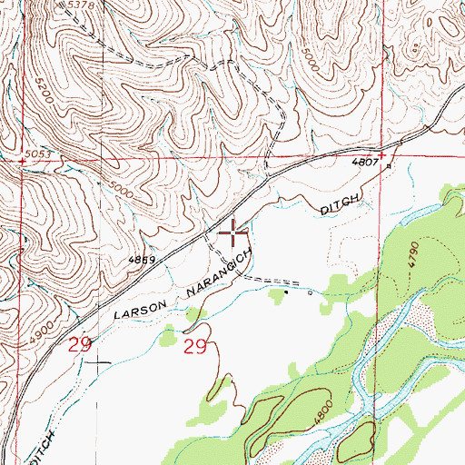 Topographic Map of Larson-Narancich Ditch, MT