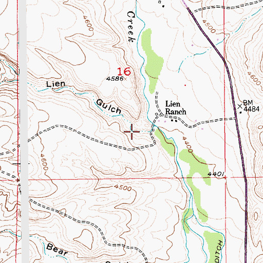 Topographic Map of Lien Gulch, MT