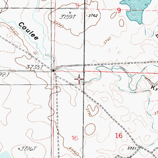 Topographic Map of Maucki Coulee, MT